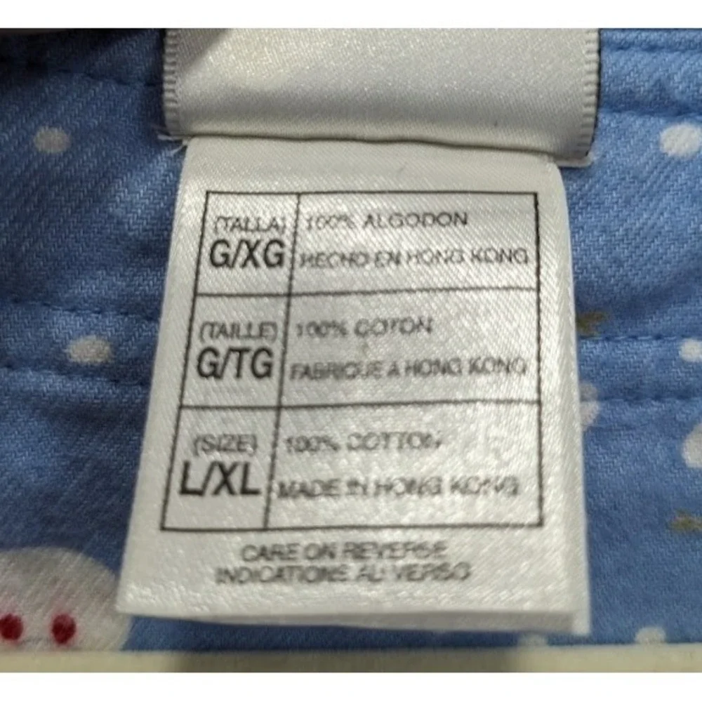Disney Store Flannel Pajama Set Novelty Print Snowman Mickey Blue Women L/XL - Picture 6 of 16